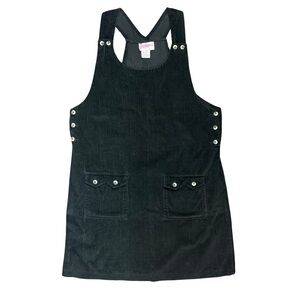 Pennylane 100% Cotton Women's Overall Dress Size Medium Black Corduroy Romper￼